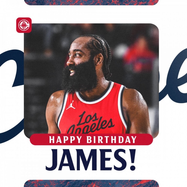 云体育入口-快船官推发文:祝詹姆斯-哈登36岁生日快乐🎉